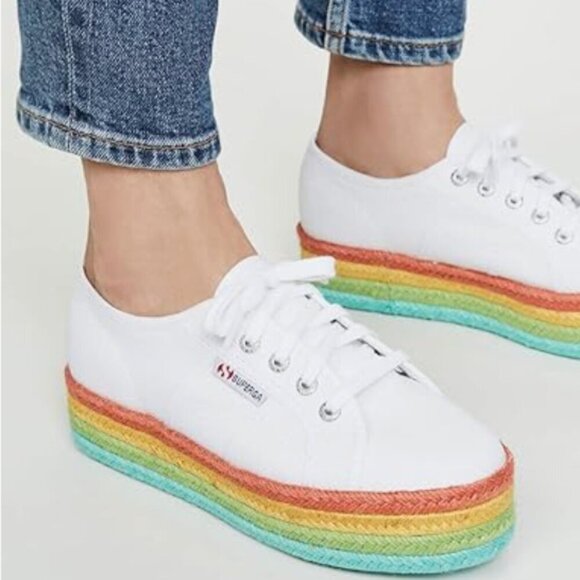 Superga Platform Rainbow Sneakers Unisex Men's 8 Women's‎ 9.5 - Picture 2 of 16